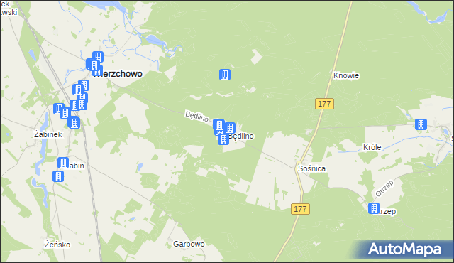 mapa Będlino, Będlino na mapie Targeo