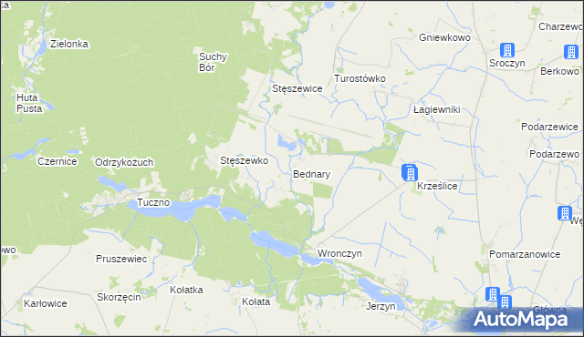 mapa Bednary gmina Pobiedziska, Bednary gmina Pobiedziska na mapie Targeo