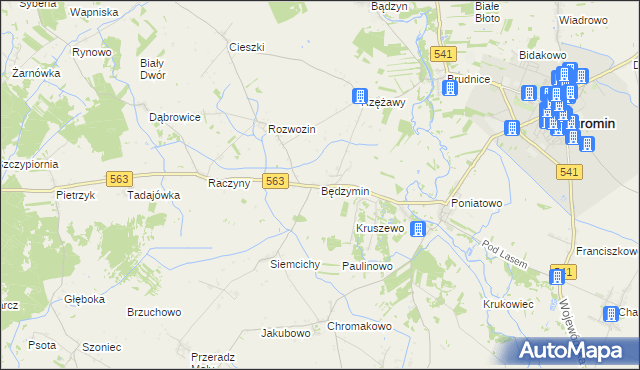 mapa Będzymin, Będzymin na mapie Targeo