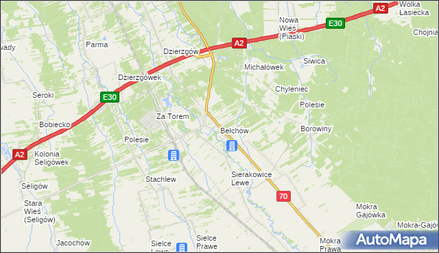 mapa Bełchów, Bełchów na mapie Targeo