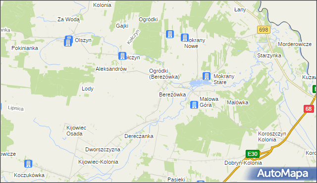 mapa Berezówka, Berezówka na mapie Targeo
