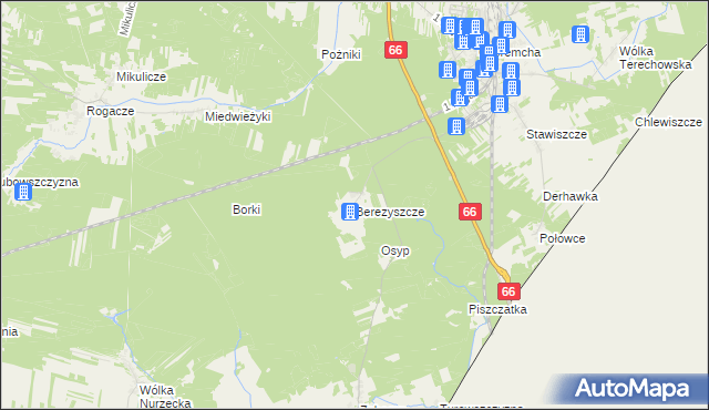 mapa Berezyszcze, Berezyszcze na mapie Targeo