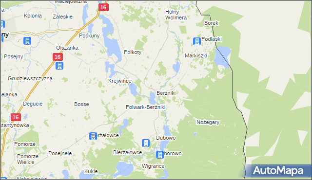 mapa Berżniki, Berżniki na mapie Targeo