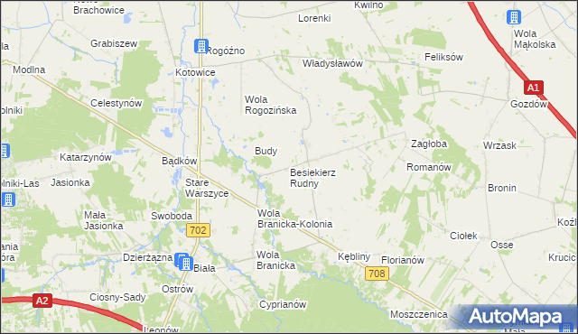 mapa Besiekierz Rudny, Besiekierz Rudny na mapie Targeo