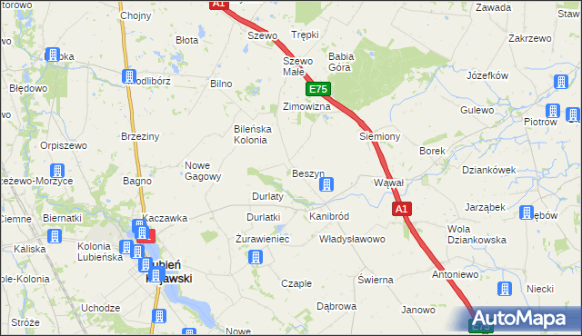 mapa Beszyn, Beszyn na mapie Targeo