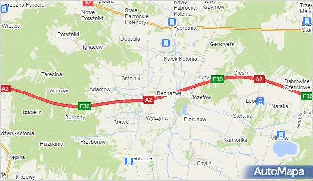 mapa Beznazwa, Beznazwa na mapie Targeo