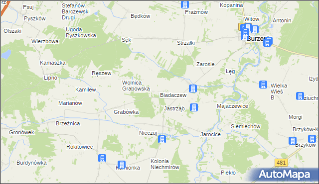 mapa Biadaczew, Biadaczew na mapie Targeo