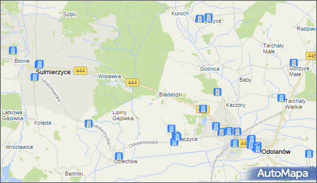 mapa Biadaszki gmina Odolanów, Biadaszki gmina Odolanów na mapie Targeo