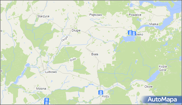 mapa Biała gmina Dobrzany, Biała gmina Dobrzany na mapie Targeo