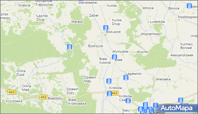 mapa Biała Kolonia, Biała Kolonia na mapie Targeo