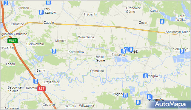 mapa Białki Górne, Białki Górne na mapie Targeo