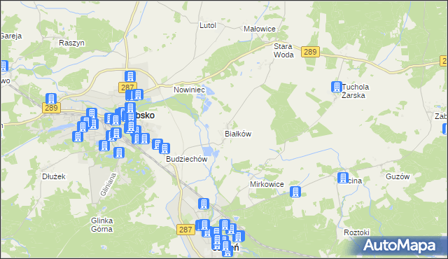 mapa Białków gmina Lubsko, Białków gmina Lubsko na mapie Targeo