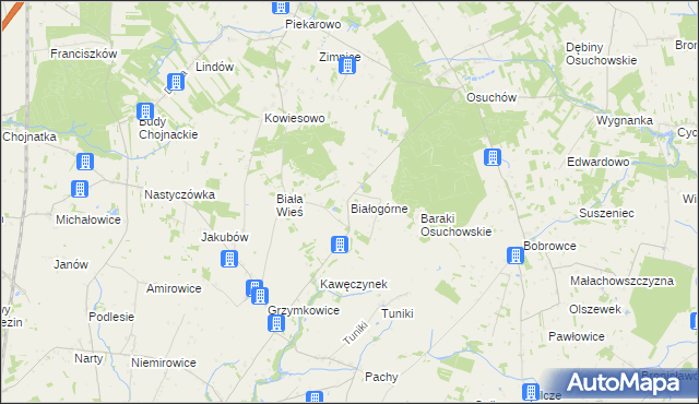 mapa Białogórne, Białogórne na mapie Targeo