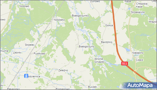 mapa Białogórzyno, Białogórzyno na mapie Targeo