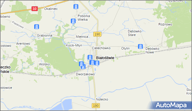 mapa Białośliwie, Białośliwie na mapie Targeo