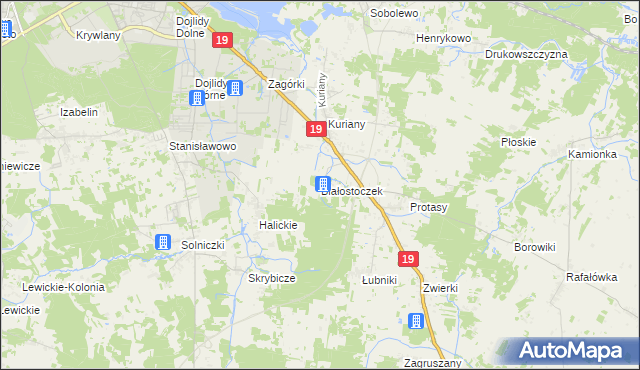 mapa Białostoczek, Białostoczek na mapie Targeo