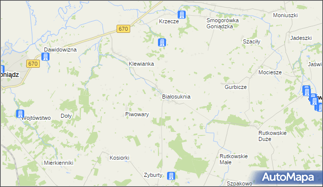 mapa Białosuknia, Białosuknia na mapie Targeo