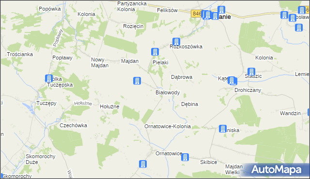 mapa Białowody, Białowody na mapie Targeo