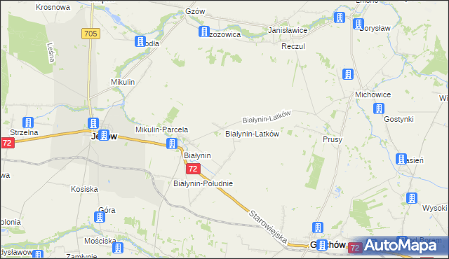 mapa Białynin-Latków, Białynin-Latków na mapie Targeo