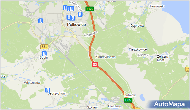 mapa Biedrzychowa, Biedrzychowa na mapie Targeo