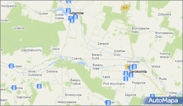 mapa Bielany Duże, Bielany Duże na mapie Targeo