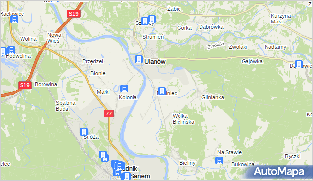 mapa Bieliniec, Bieliniec na mapie Targeo