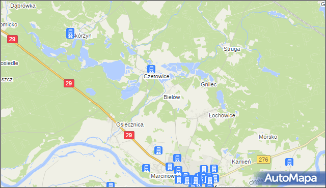 mapa Bielów, Bielów na mapie Targeo