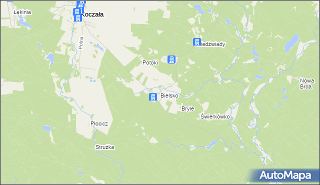 mapa Bielsko gmina Koczała, Bielsko gmina Koczała na mapie Targeo