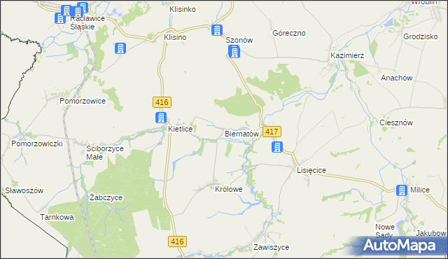 mapa Biernatów gmina Głubczyce, Biernatów gmina Głubczyce na mapie Targeo