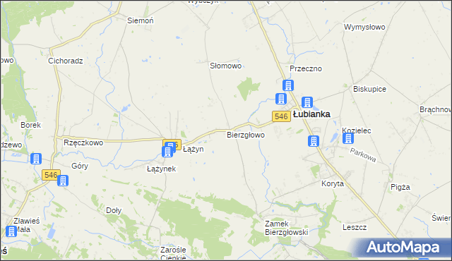 mapa Bierzgłowo, Bierzgłowo na mapie Targeo