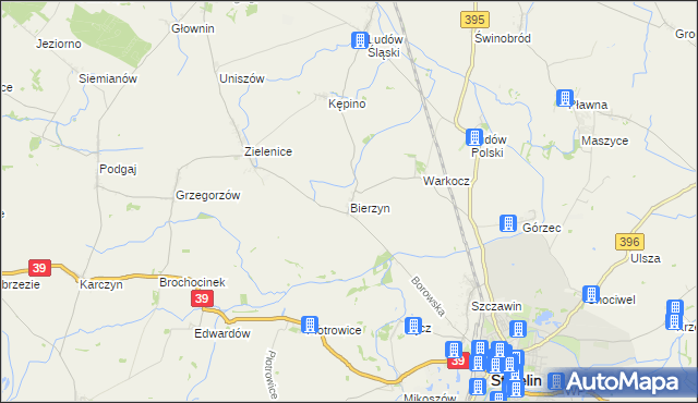 mapa Bierzyn gmina Strzelin, Bierzyn gmina Strzelin na mapie Targeo