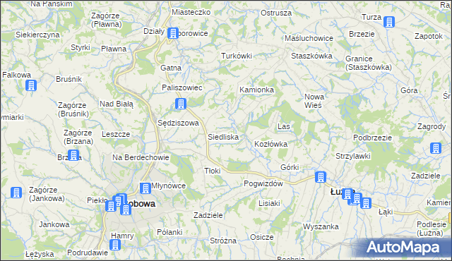 mapa Biesna, Biesna na mapie Targeo