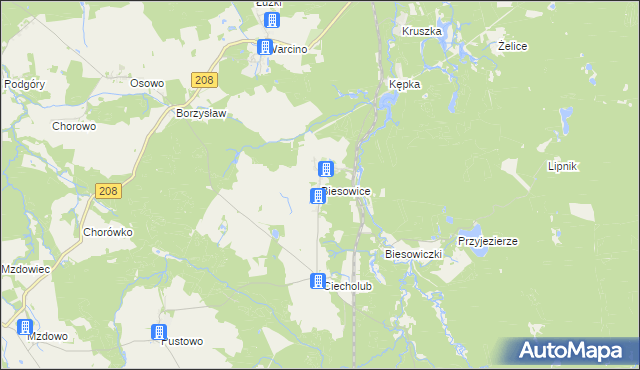 mapa Biesowice, Biesowice na mapie Targeo