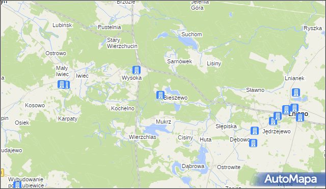 mapa Bieszewo, Bieszewo na mapie Targeo