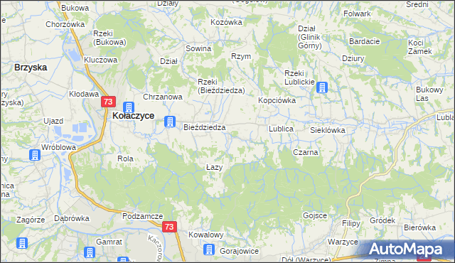 mapa Bieździadka, Bieździadka na mapie Targeo