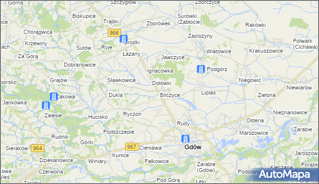 mapa Bilczyce, Bilczyce na mapie Targeo