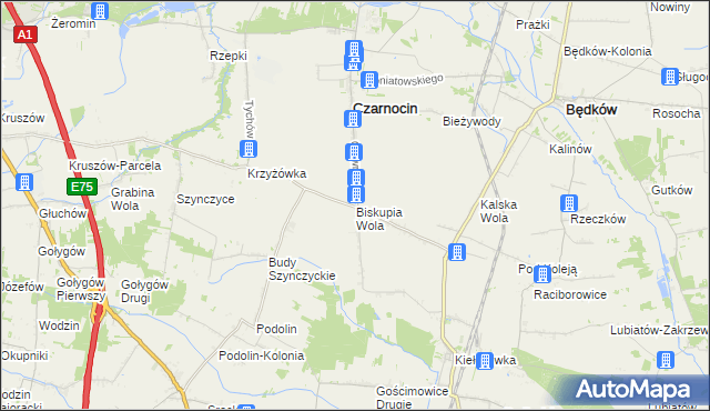 mapa Biskupia Wola, Biskupia Wola na mapie Targeo