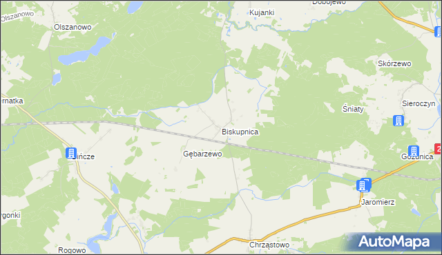 mapa Biskupnica, Biskupnica na mapie Targeo