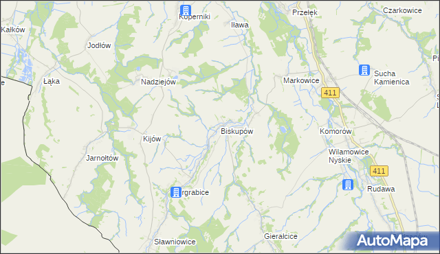 mapa Biskupów, Biskupów na mapie Targeo