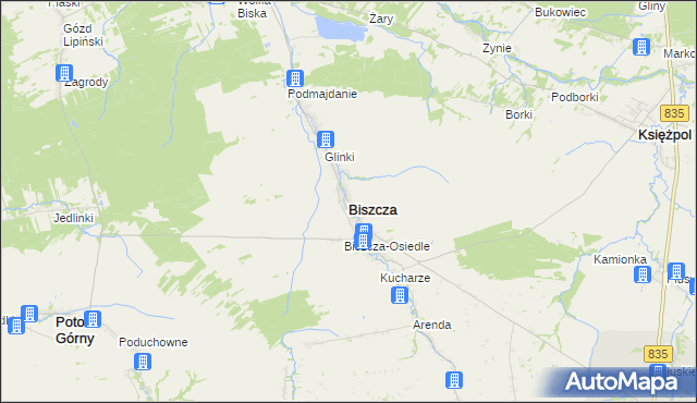 mapa Biszcza, Biszcza na mapie Targeo