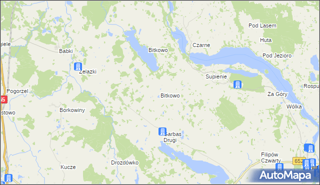 mapa Bitkowo gmina Filipów, Bitkowo gmina Filipów na mapie Targeo
