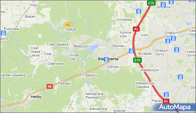 mapa Blachownia, Blachownia na mapie Targeo
