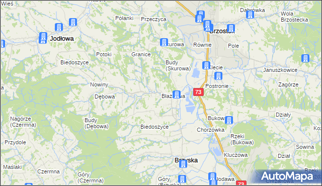 mapa Błażkowa gmina Brzyska, Błażkowa gmina Brzyska na mapie Targeo