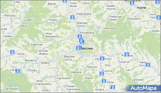 mapa Błażowa, Błażowa na mapie Targeo