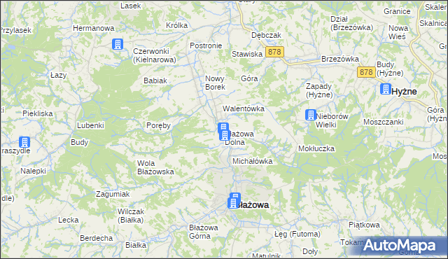 mapa Błażowa Dolna, Błażowa Dolna na mapie Targeo