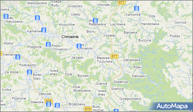 mapa Błędowa Tyczyńska, Błędowa Tyczyńska na mapie Targeo