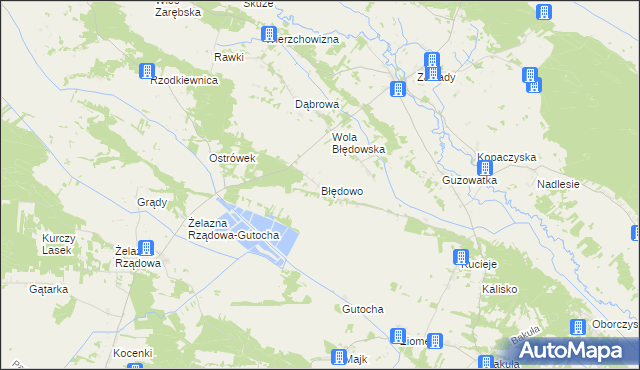 mapa Błędowo gmina Baranowo, Błędowo gmina Baranowo na mapie Targeo