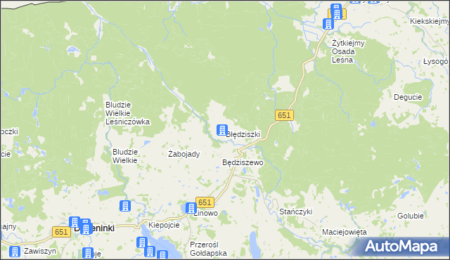 mapa Błędziszki, Błędziszki na mapie Targeo