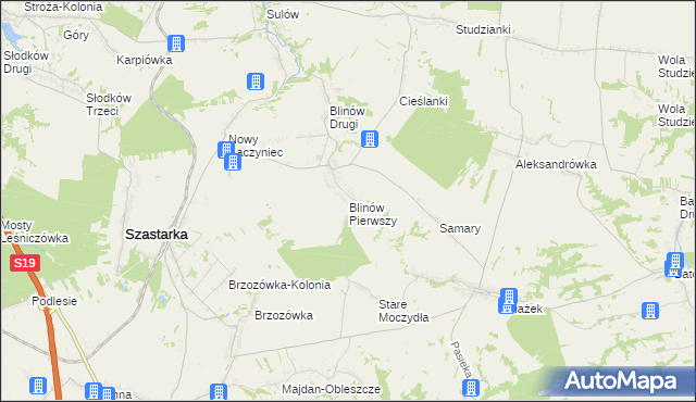 mapa Blinów Pierwszy, Blinów Pierwszy na mapie Targeo