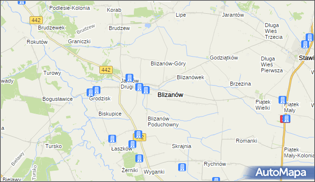 mapa Blizanów, Blizanów na mapie Targeo